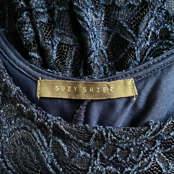 suzy shier navy blue lace dress - Picture 3 of 6